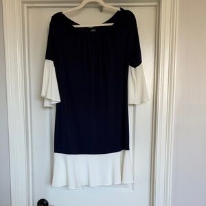 MSK Navy and White Mini Dress size L worn once
